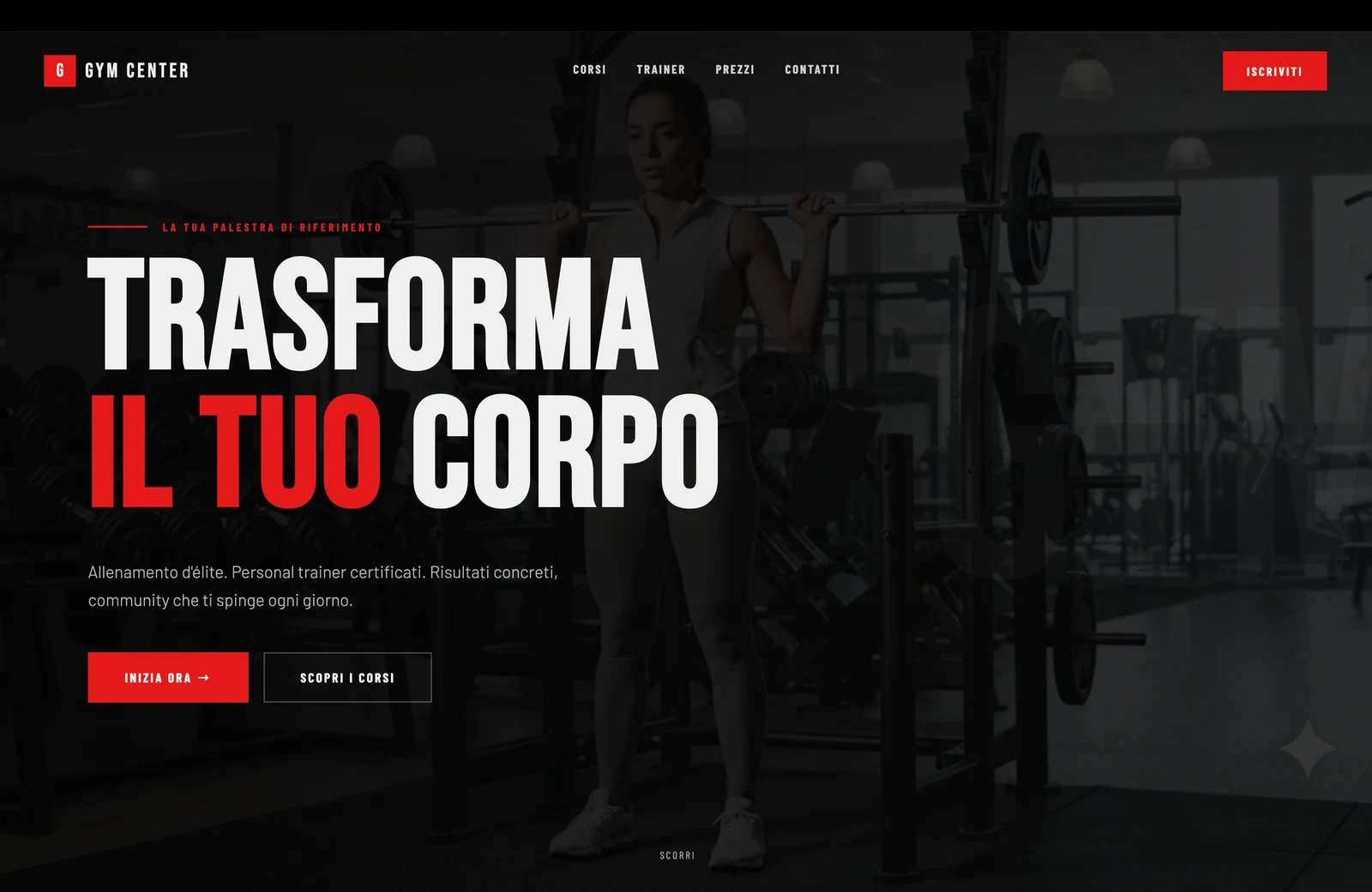 Landing Gym Center: allenamento e invito a iniziare